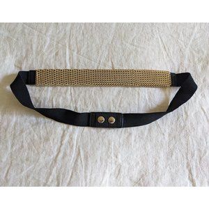 Gold Chain and Black Leather Belt